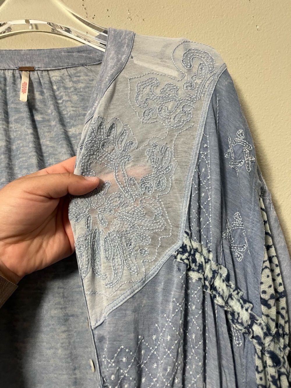 Free People Blue Oh My Mix Print Maxi Dress Women’s S Boho Cottage Prairie - Picture 9 of 11